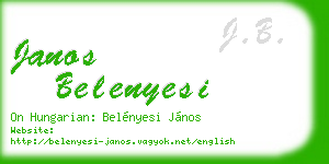 janos belenyesi business card